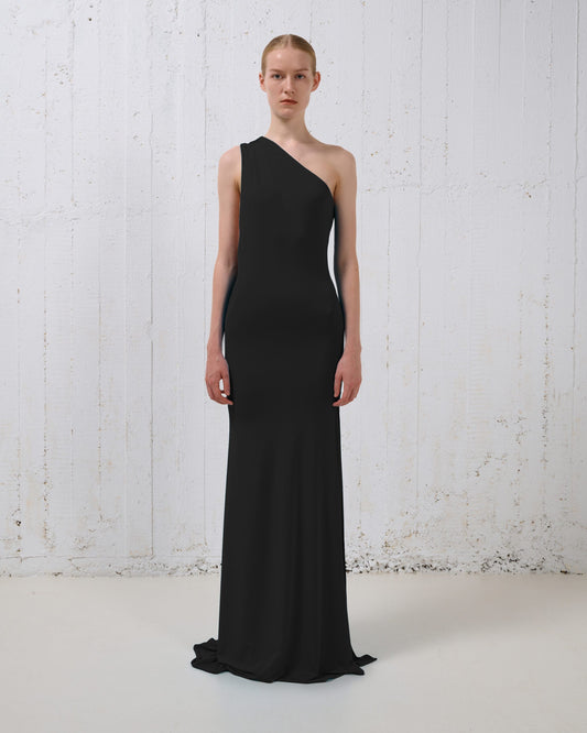 Stelios Koudounaris One Shoulder Bodycon Dress Black