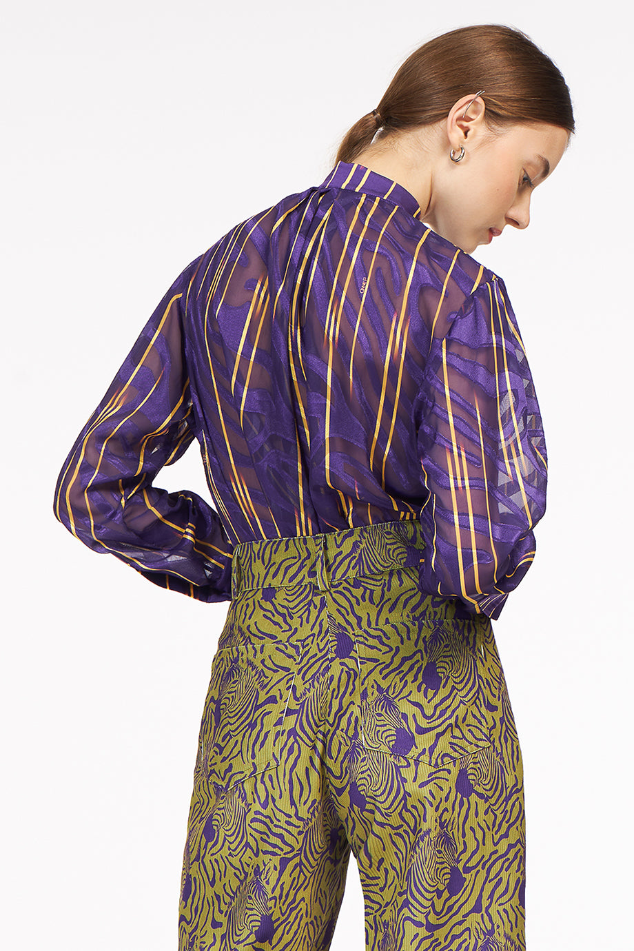 AnnieP Shimmering Shirt Lines Purple
