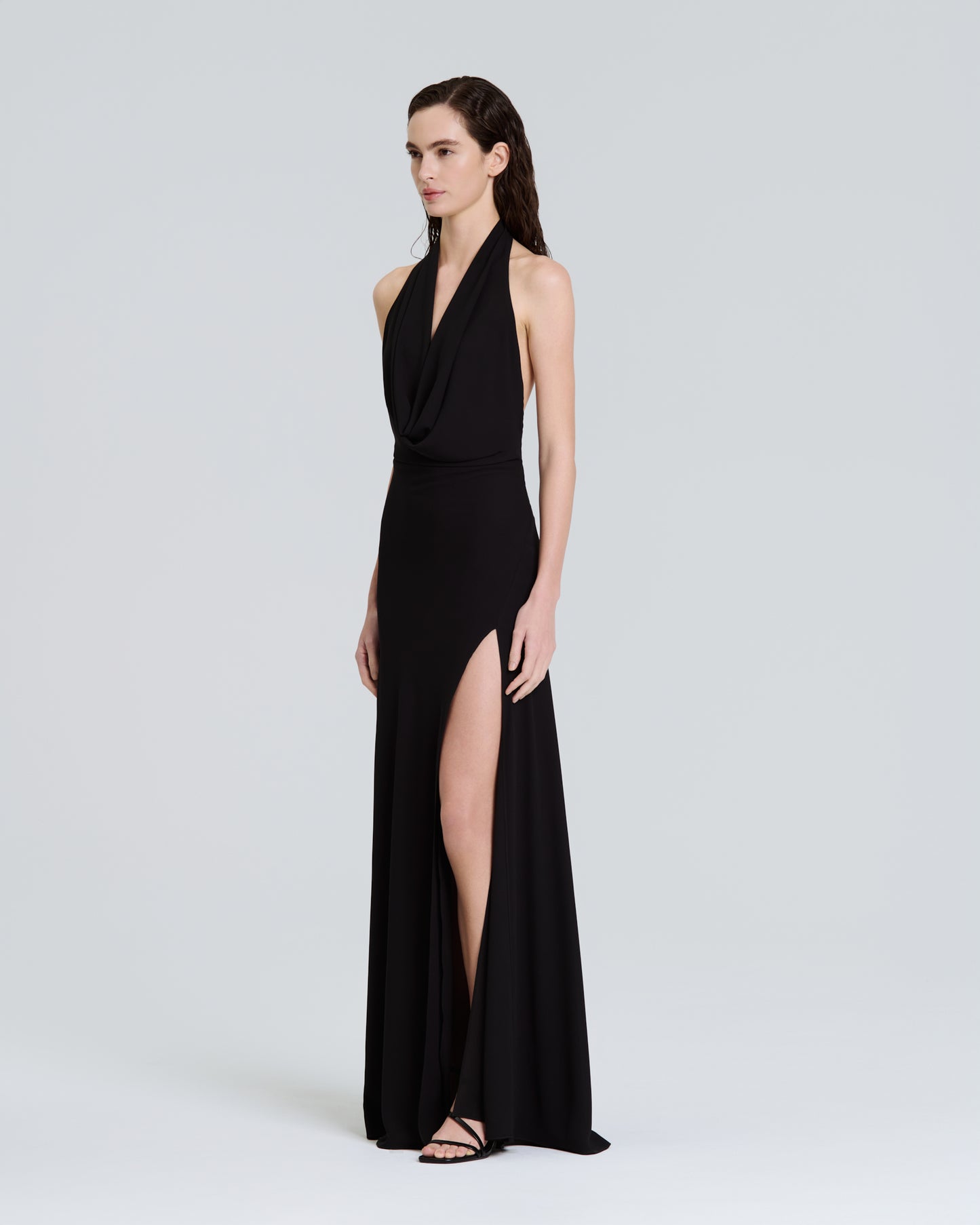 Stelios Koudounaris Draped Backless Dress Black