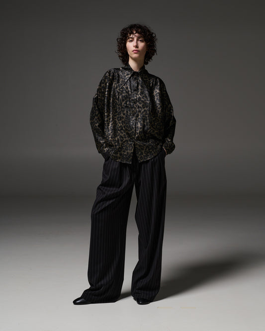 Stelios Koudounaris Animal Print Oversized Shirt