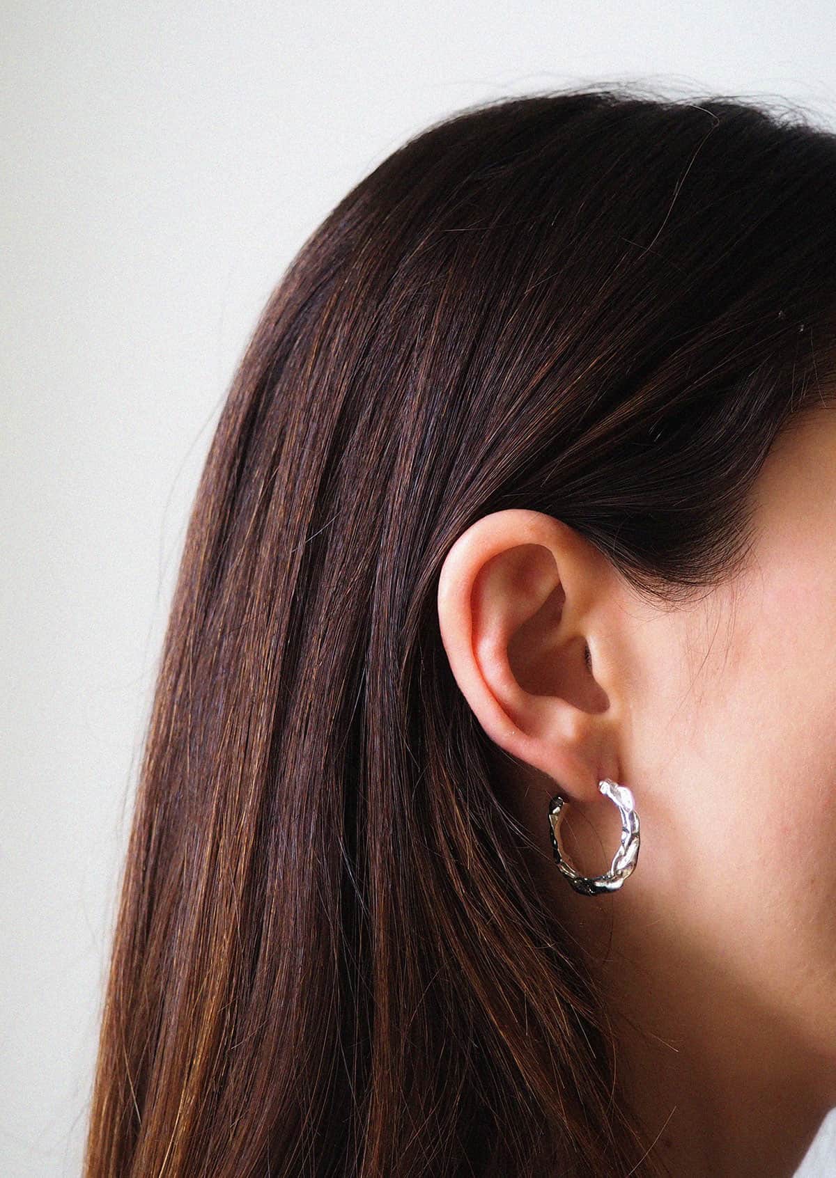 Hermina Full Moon Hoops Sterling Silver
