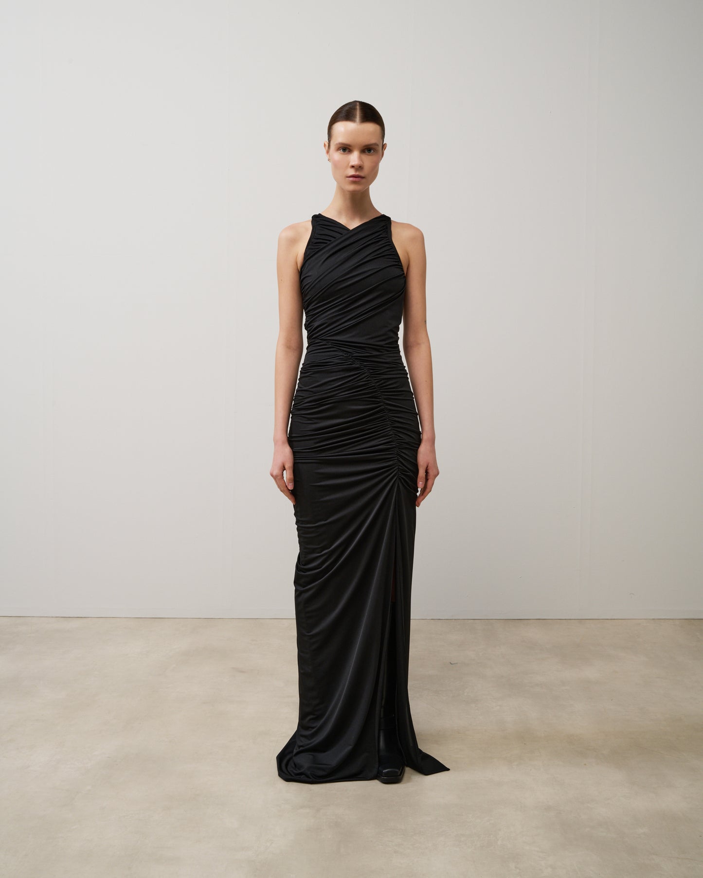 Stelios Koudounaris Ruched Long Jersey Dress