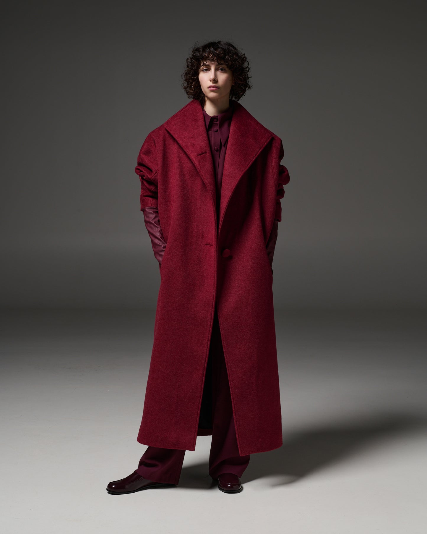 Stelios Koudounaris Oversized Coat Burgundy