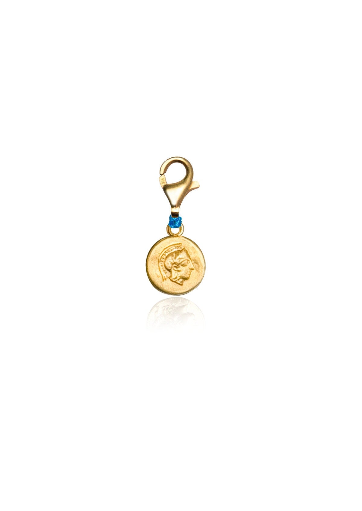 Hermina Athena Turquoise Thread Clip on Charm Gold Plated