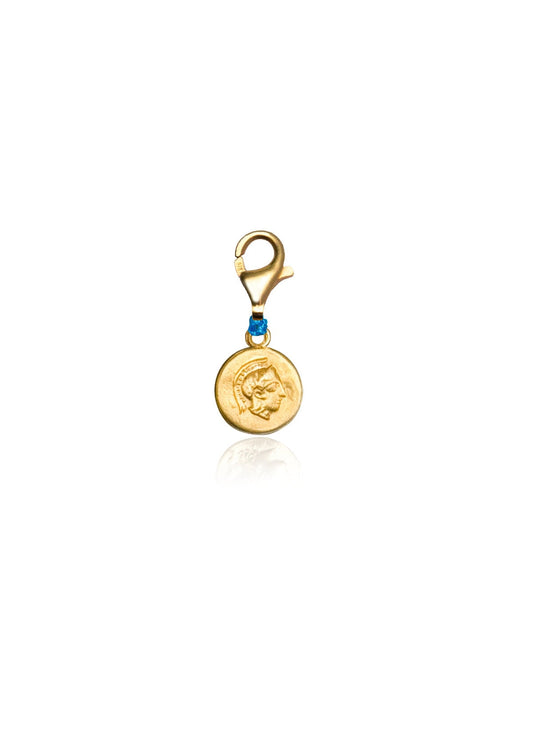 Hermina Athena Turquoise Thread Clip on Charm Gold Plated