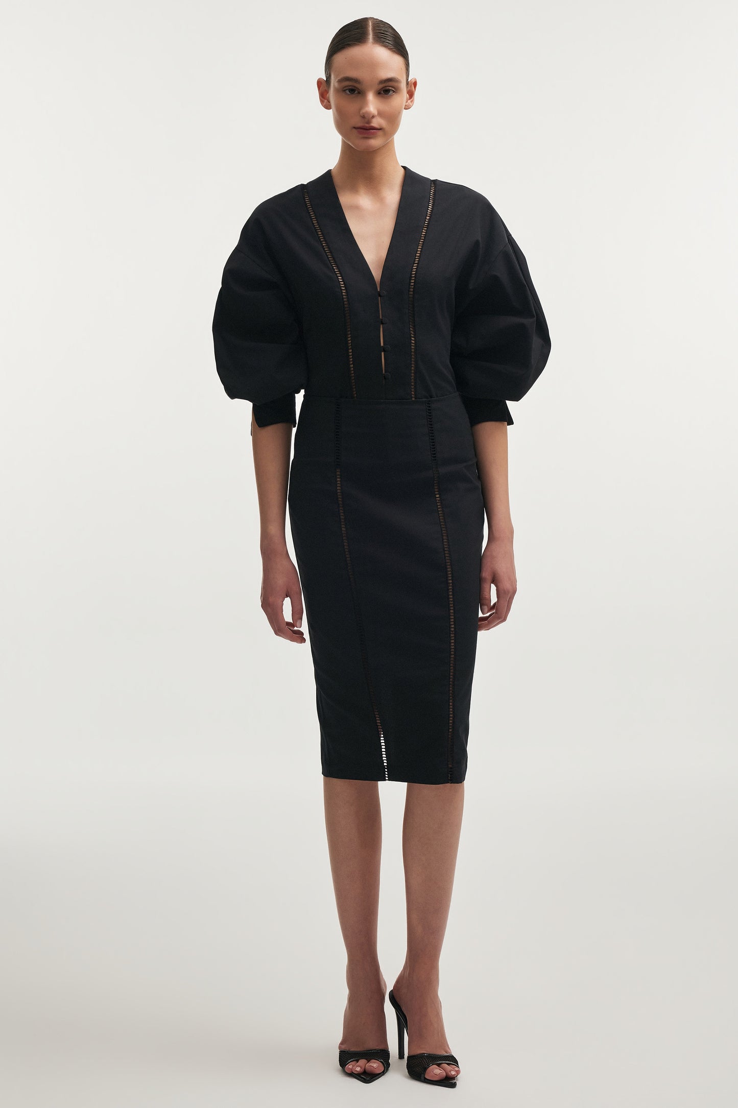 Nadia Rapti Dama  Midi Skirt Black