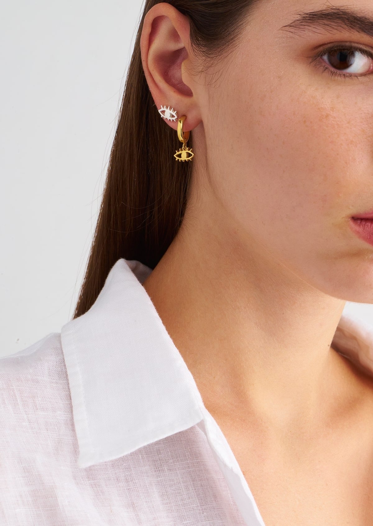 Hermina Tiny Eye Studs Sterling Silver