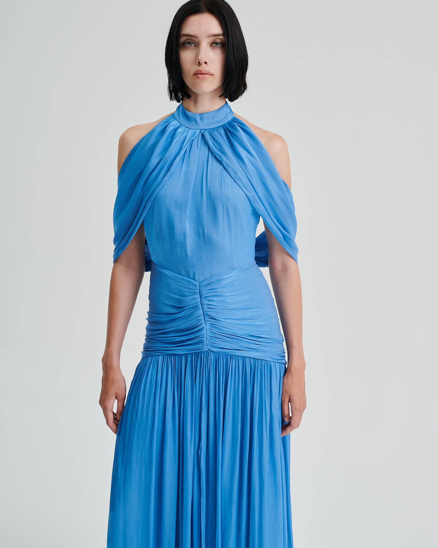 Stelios Koudounaris Long Fulard Draped Dress