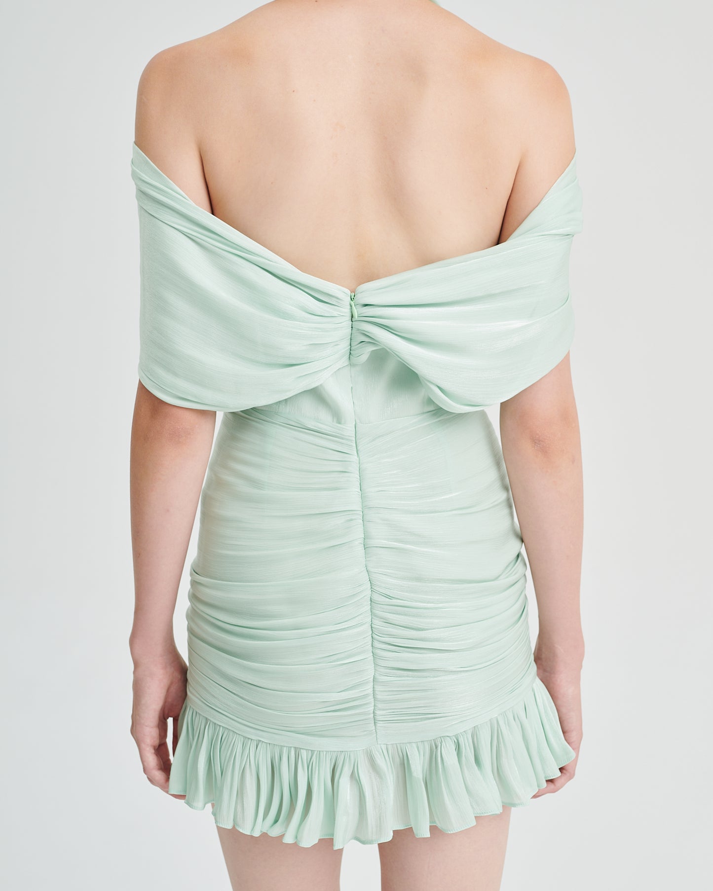 Stelios Koudounaris Short Draped Dress Mint