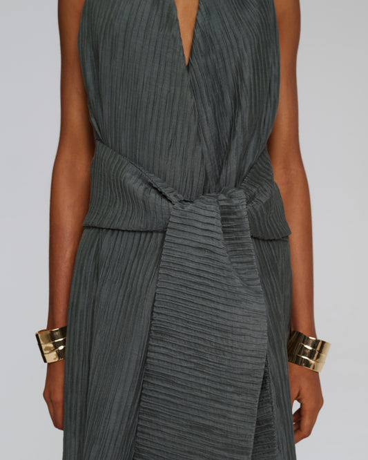 Stelios Koudounaris Assymetric Wrapover Plissee Tunic