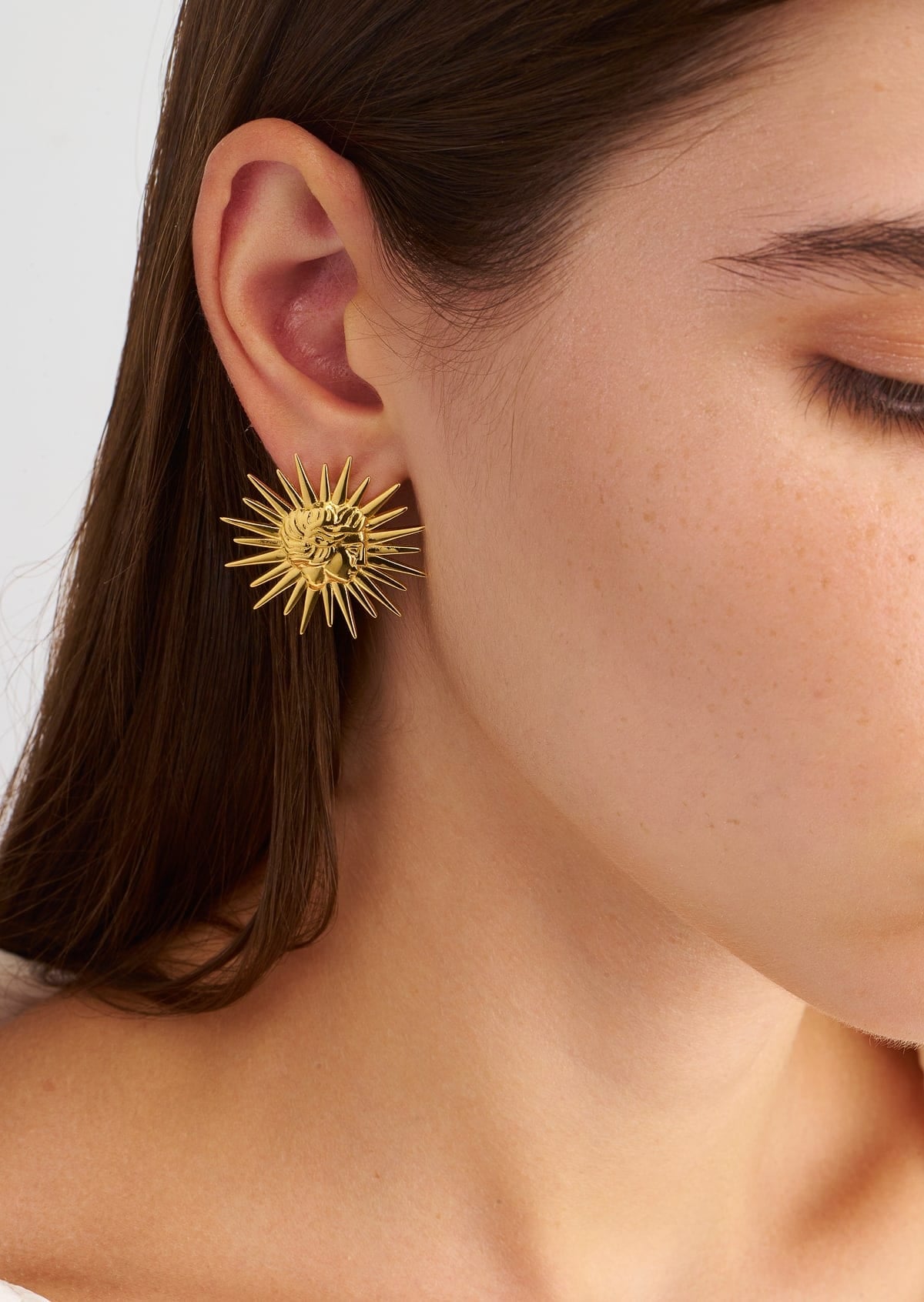 Hermina Golden Sun Earrings Gold Plated