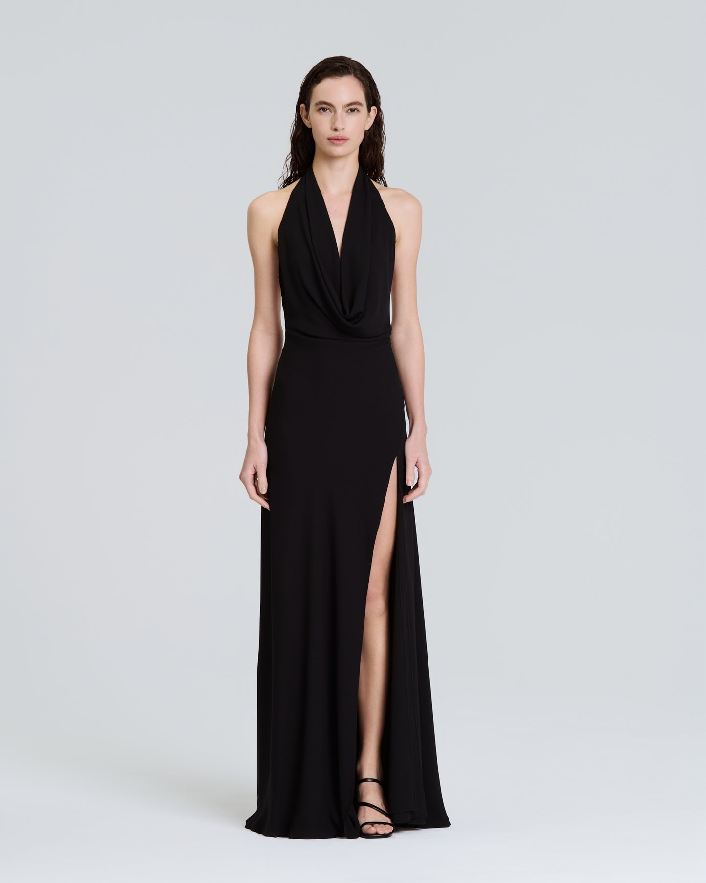 Stelios Koudounaris Draped Backless Dress Black