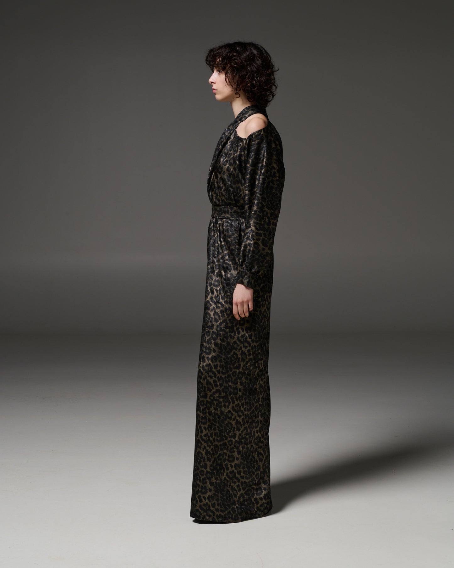Stelios Koudounaris Crossed Neck Animal Print Jumpsuit