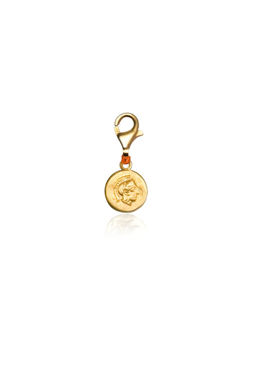 Hermina Athena Coral Thread Clip on Charm Gold Plated