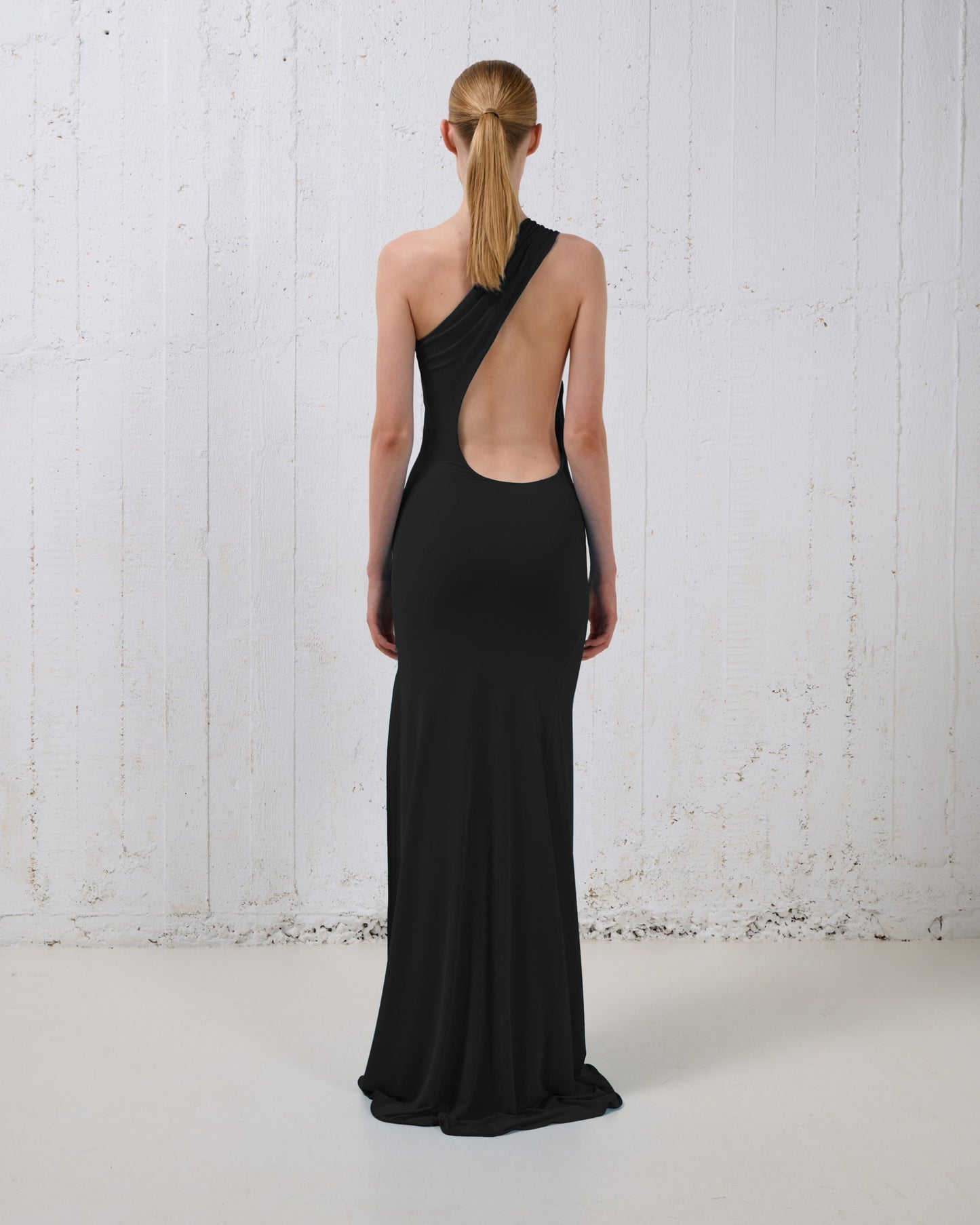 Stelios Koudounaris One Shoulder Bodycon Dress Black