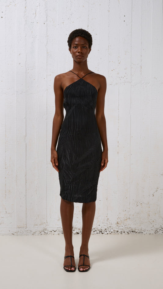 Stelios Koudounaris Crinkled Plisse Dress