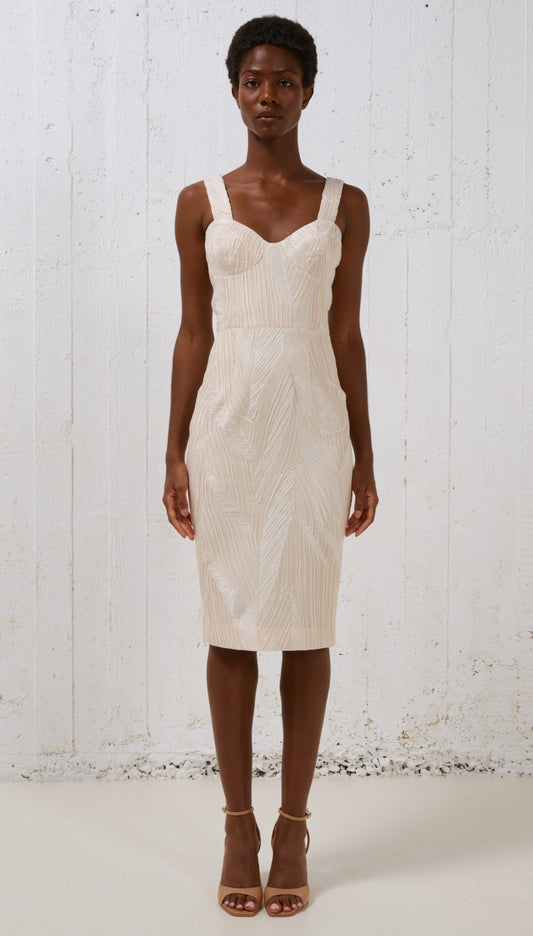 Stelios Koudounaris Crinkled Plisse Bustier Dress