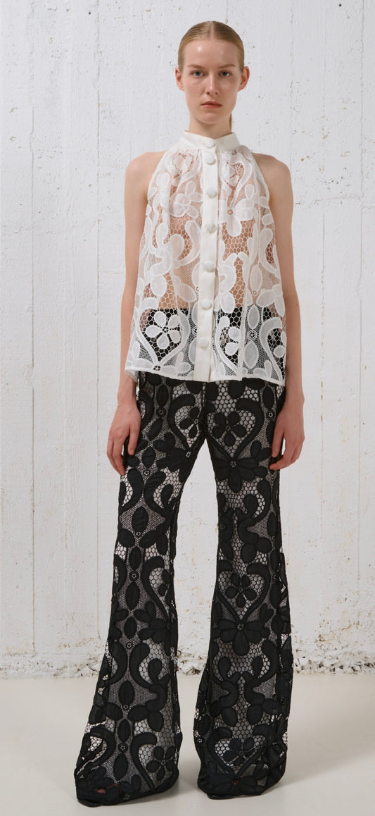 Stelios Koudounaris Lace Flared Trousers