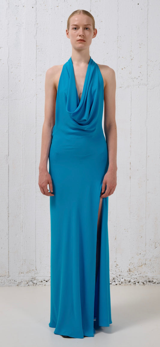 Stelios Koudounaris Draped Backless Dress Black