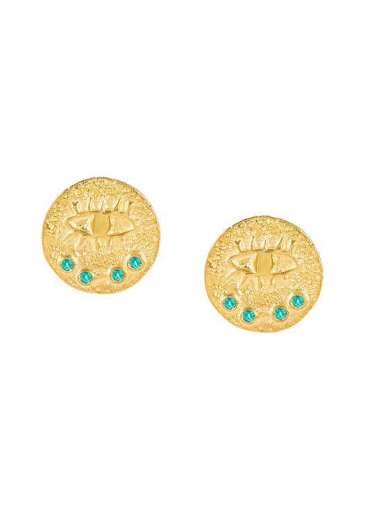 Hermina Kressida Small Pin Earrings Gold Plated
