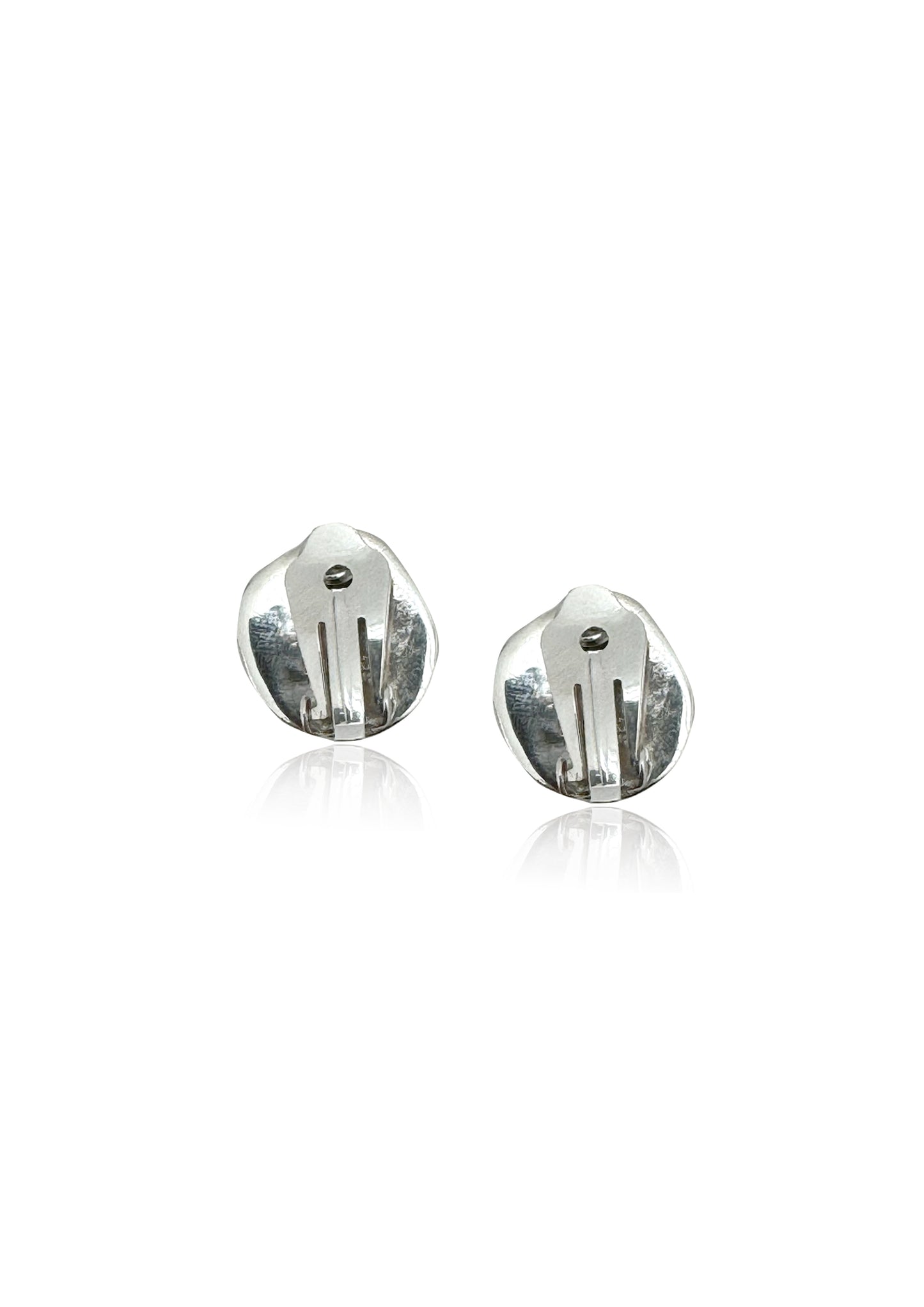 Hermina Hermis Matte Clip Earrings Silver
