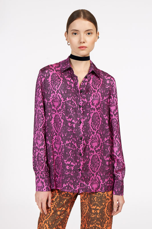AnnieP Classic Shirt Snake Pink