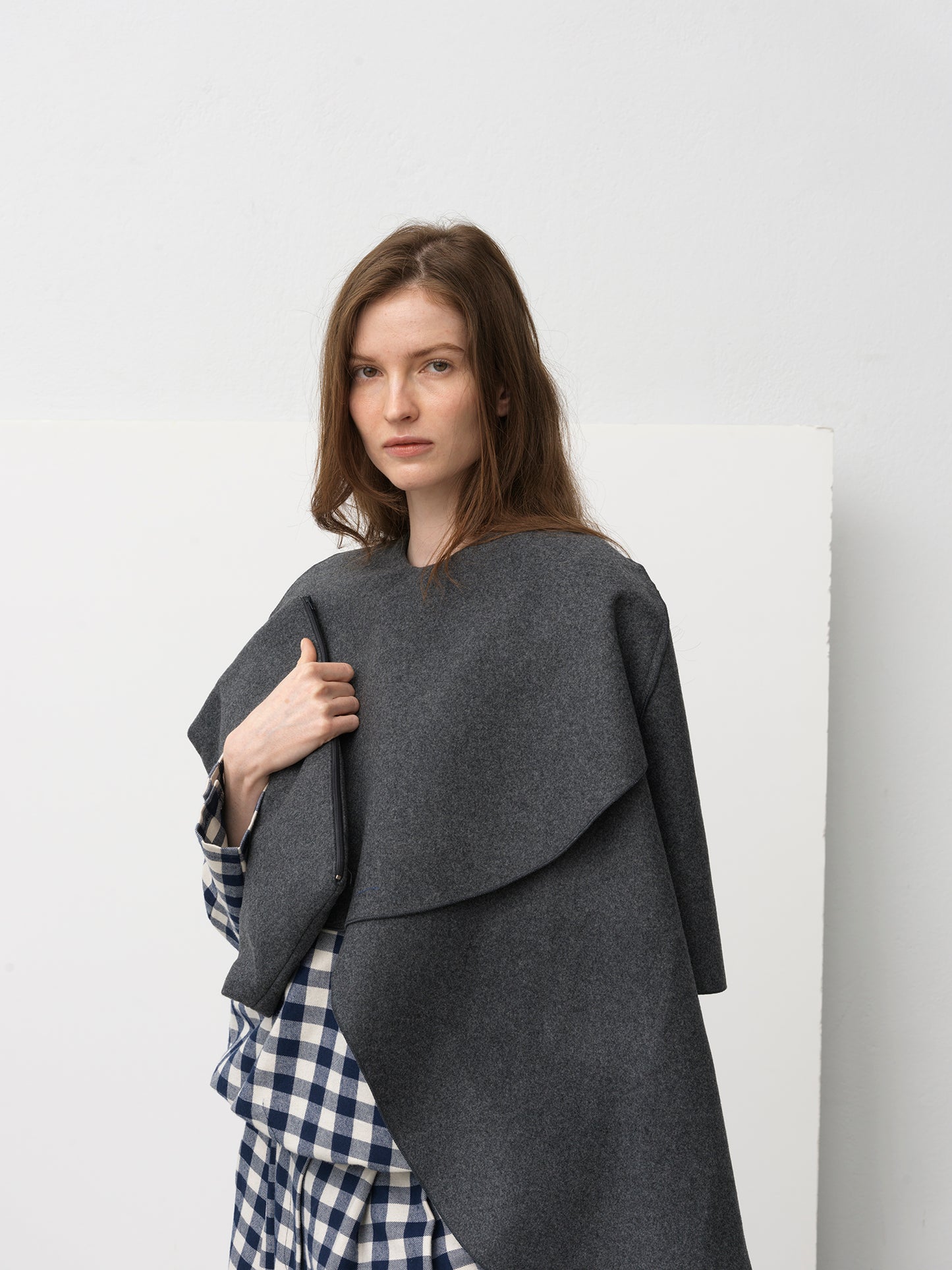 Key Wool Cloak Deep Smoke Grey