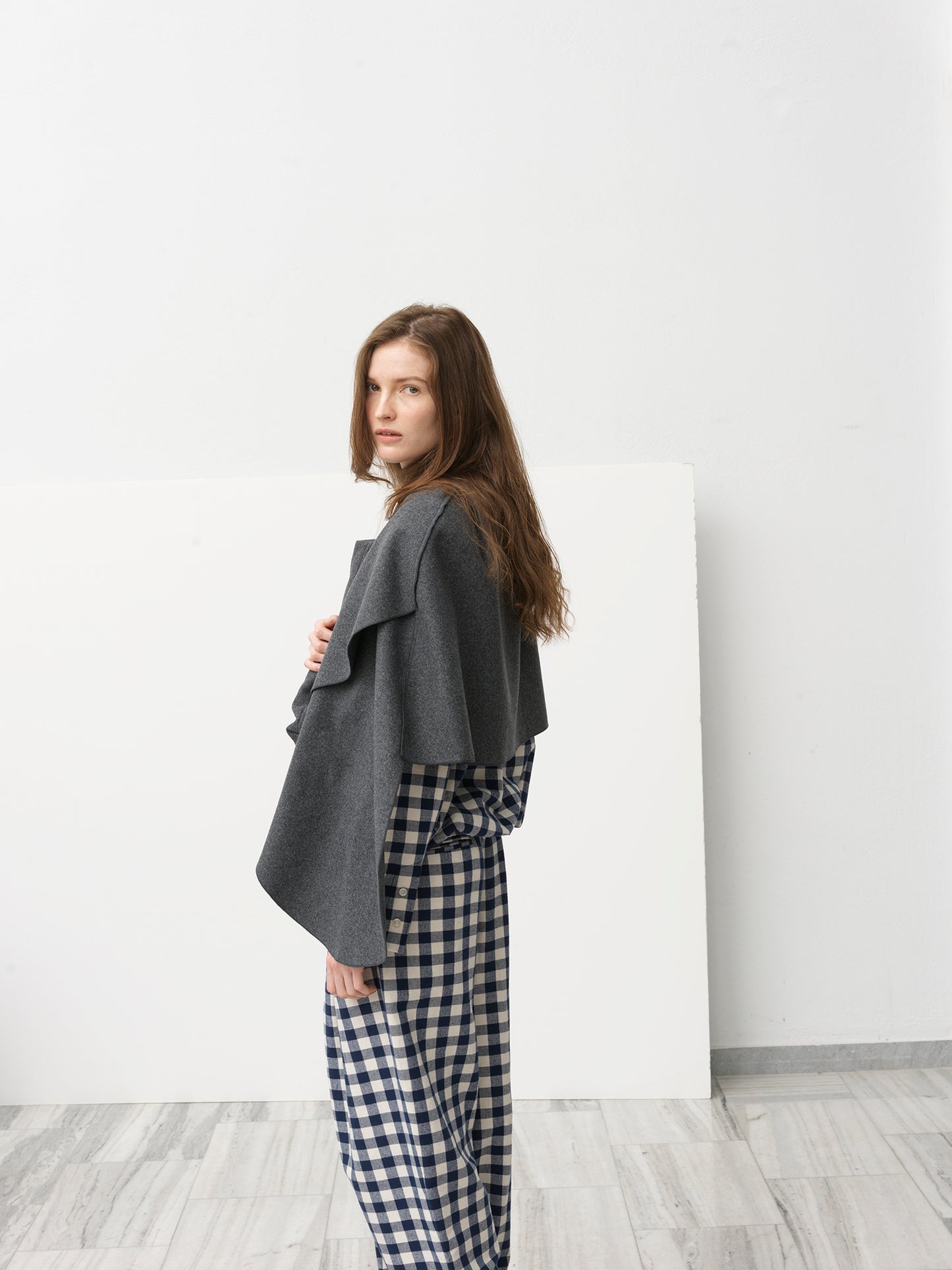 Key Wool Cloak Deep Smoke Grey
