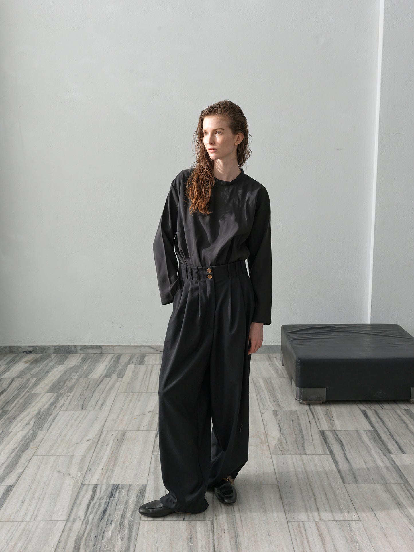 Key Powder Long Sleeve Blouse