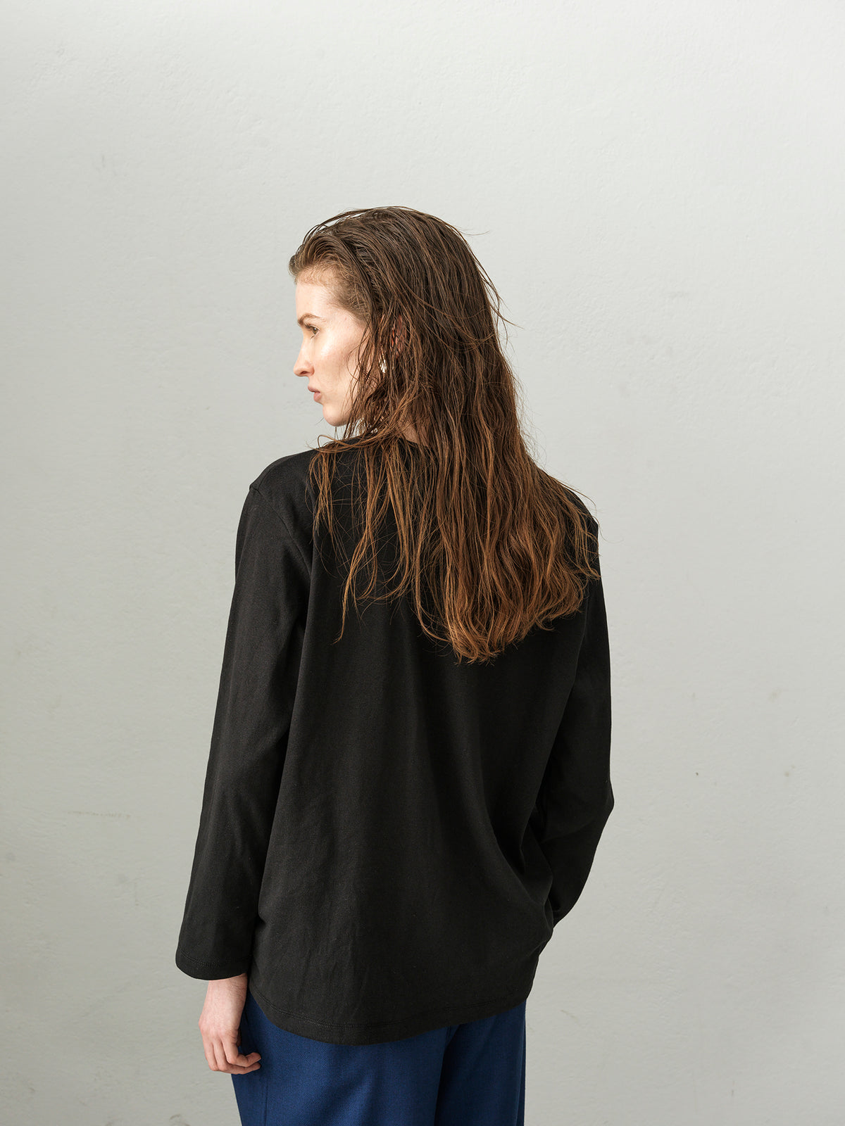 Key Rib Long Sleeve Blouse
