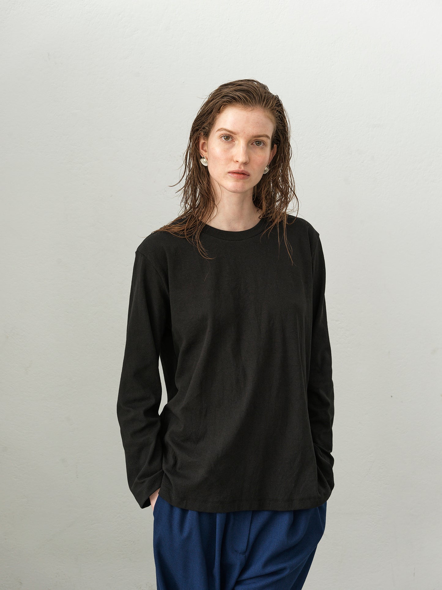 Key Rib Long Sleeve Blouse