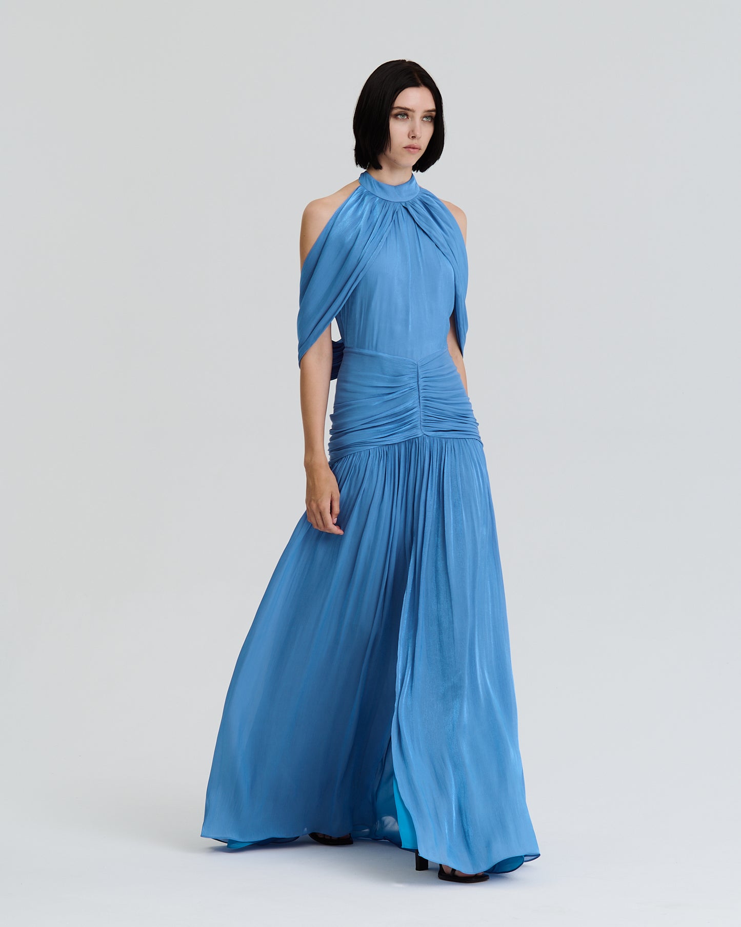 Stelios Koudounaris Long Fulard Draped Dress