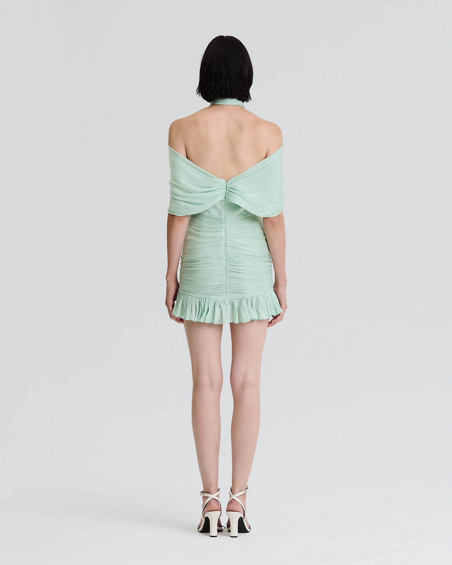 Stelios Koudounaris Short Draped Dress Mint
