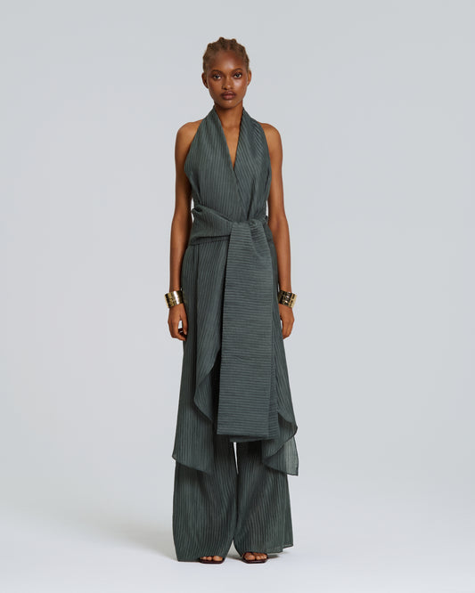 Stelios Koudounaris Plisse Pyjama Flared Trousers