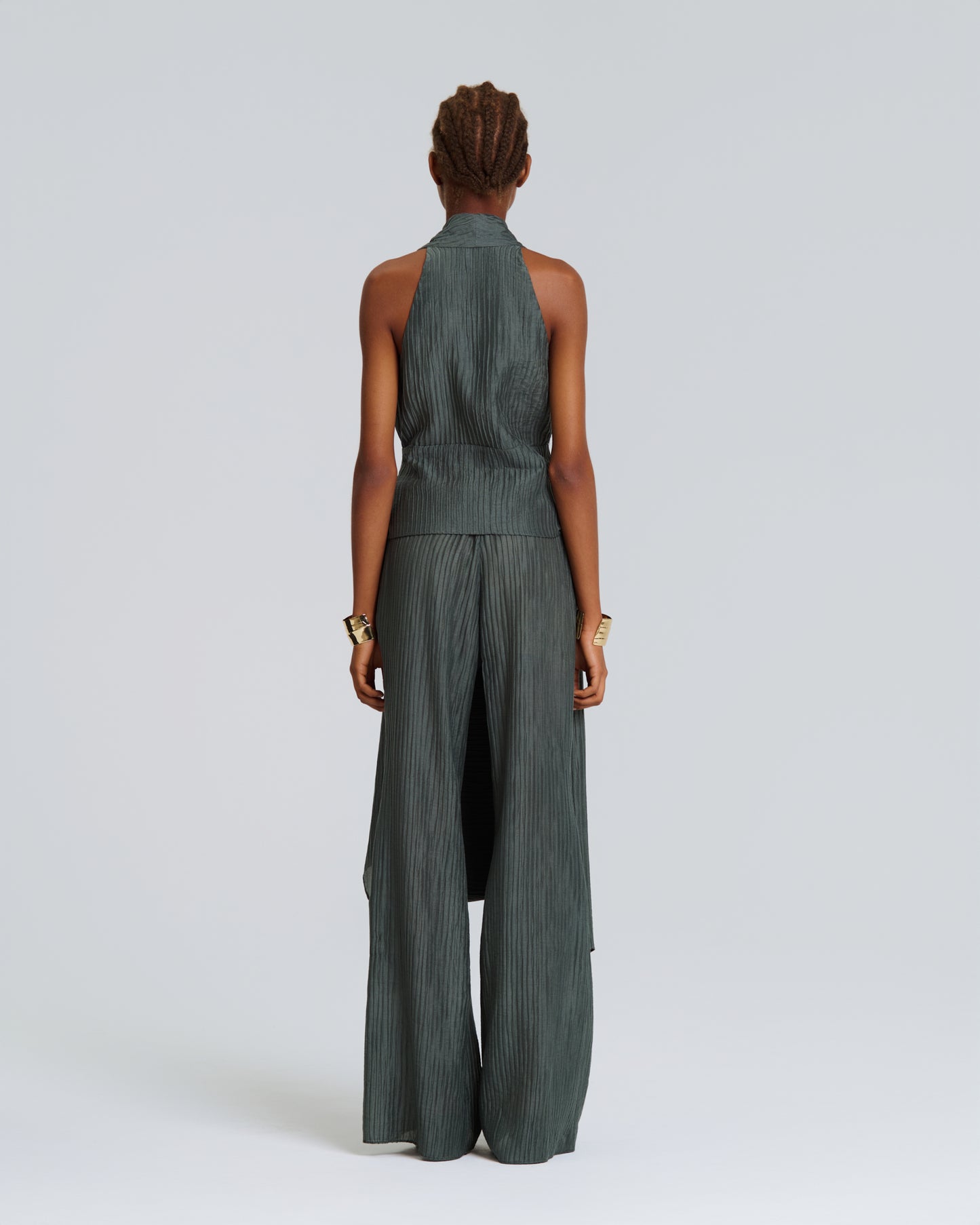 Stelios Koudounaris Plisse Pyjama Flared Trousers