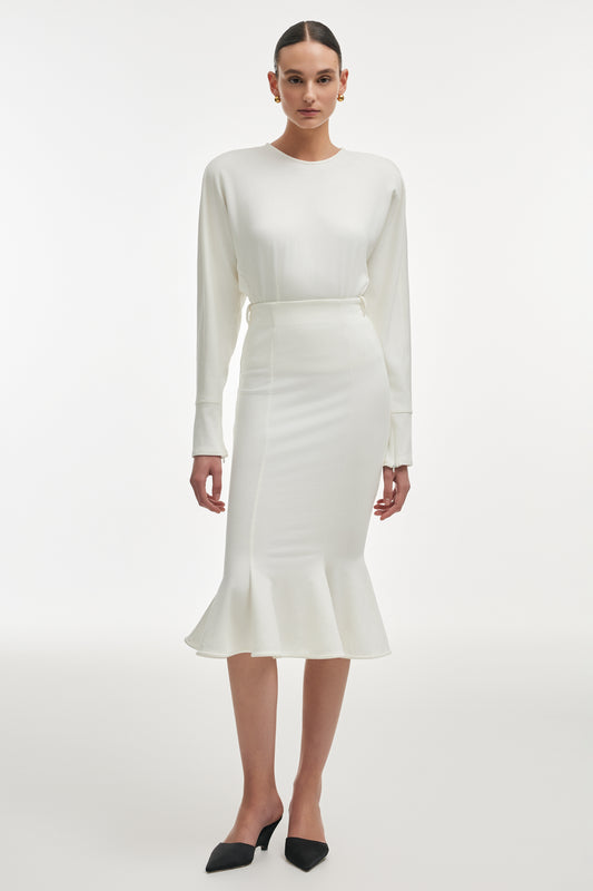 Nadia Rapti Fleur Skirt White