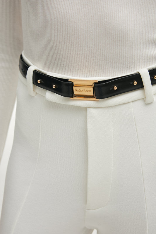 Nadia Rapti Simone Leather Belt Black