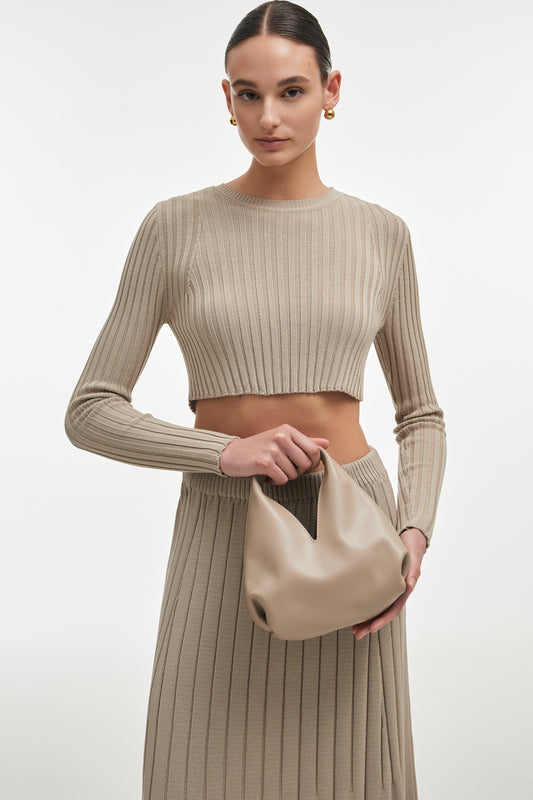 Nadia Rapti Siena Leather Bag Greige