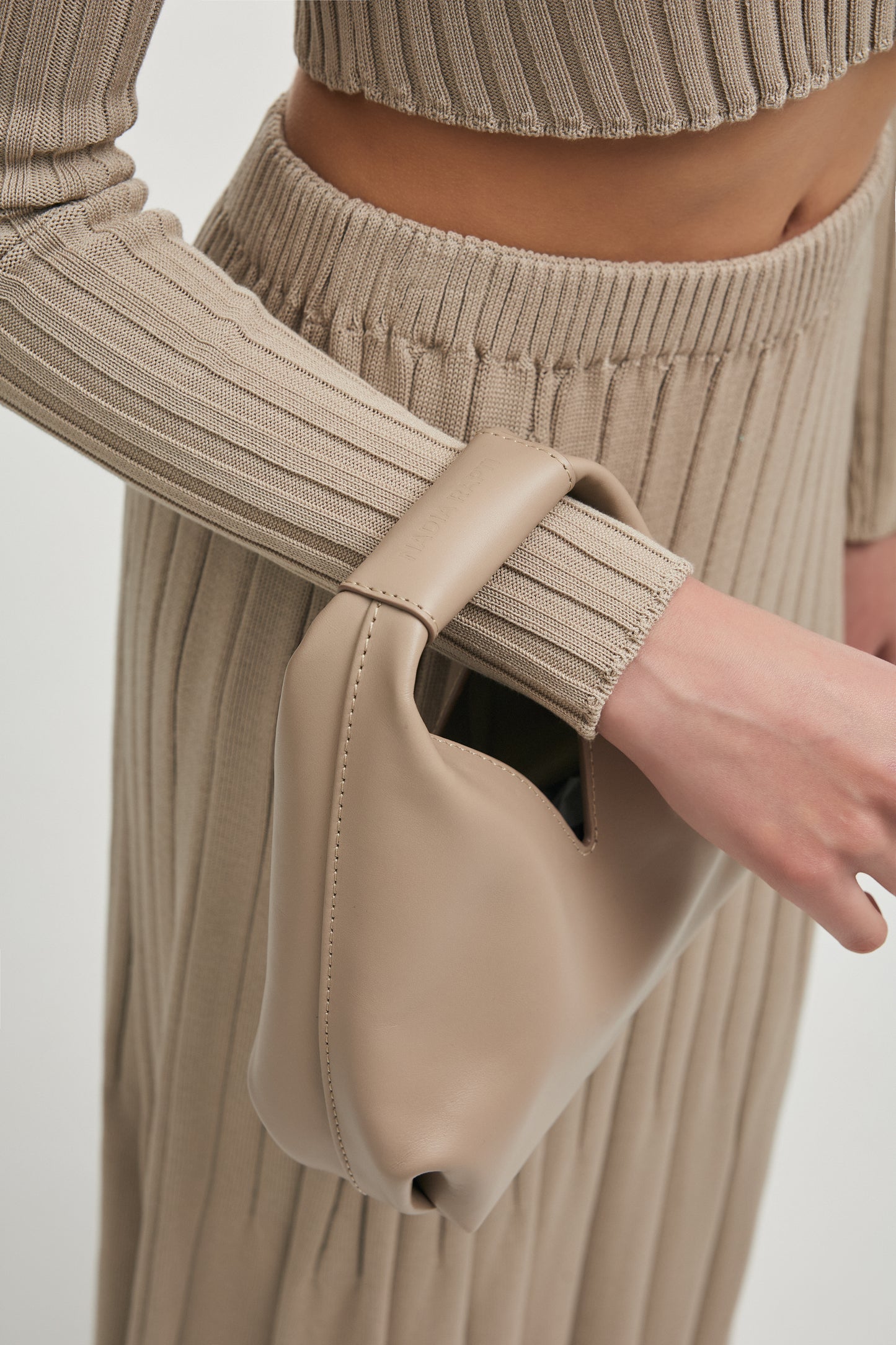 Nadia Rapti Siena Leather Bag Greige