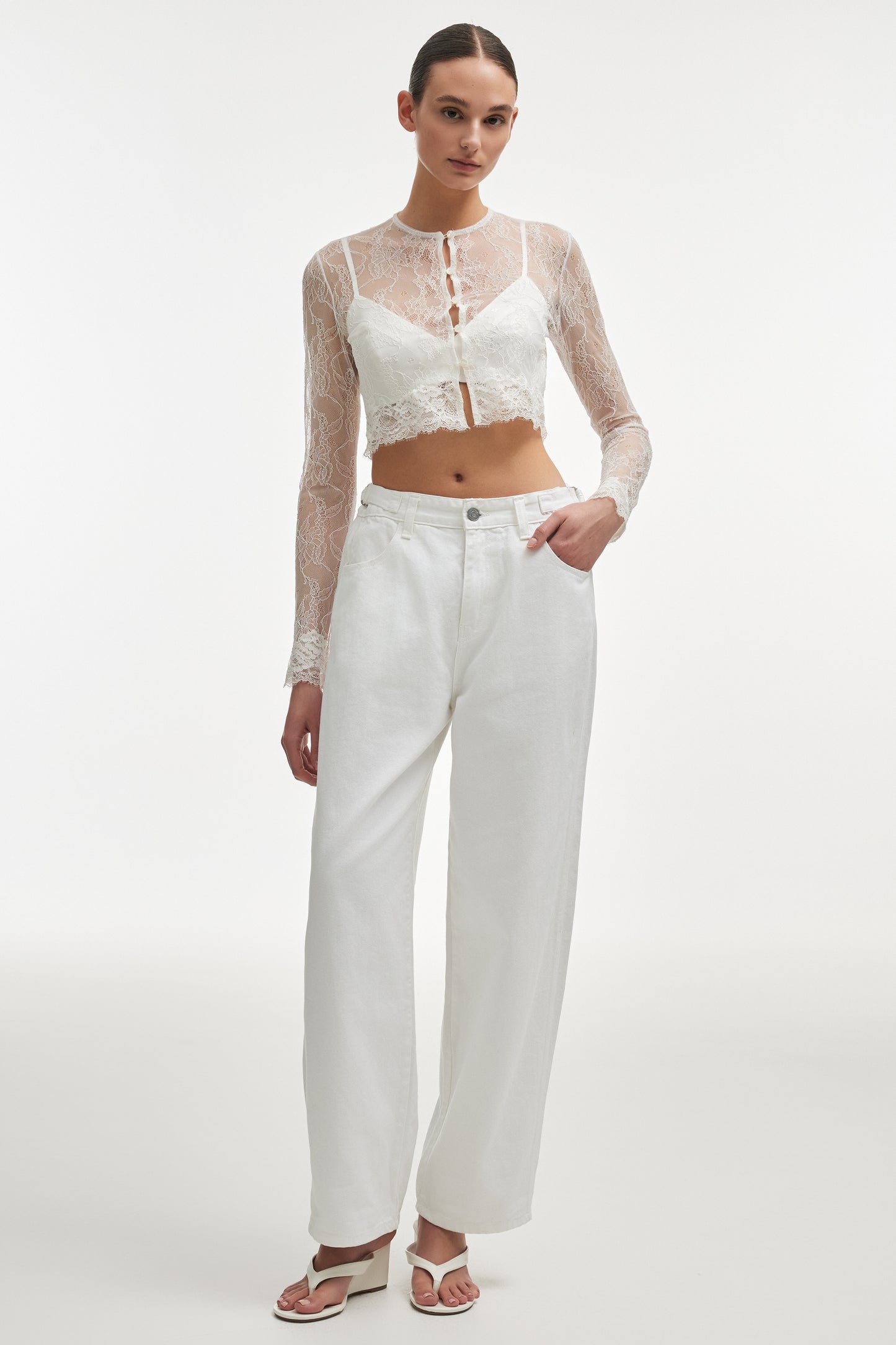 Nadia Rapti Veil Cardigan Top White
