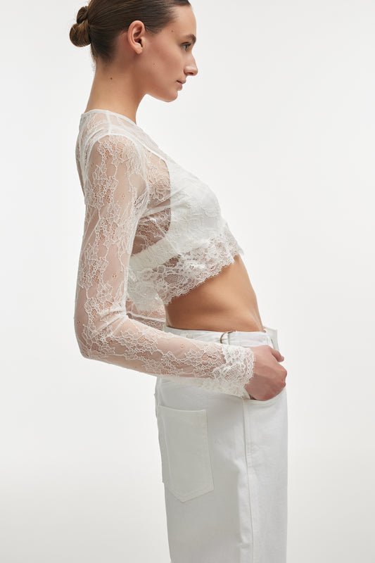 Nadia Rapti Veil Cardigan Top White