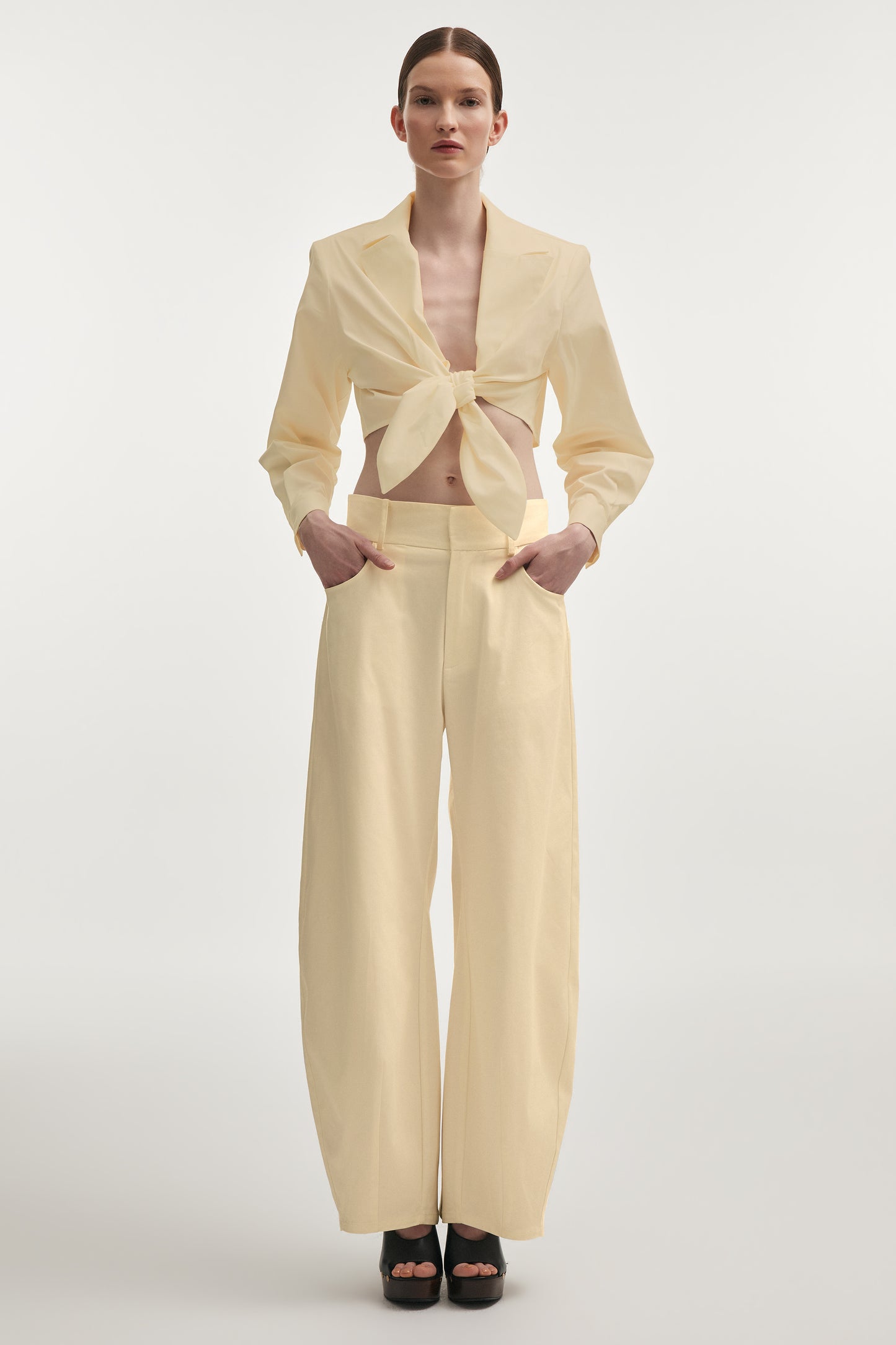 Nadia Rapti Pure Crop Shirt Butter Yellow