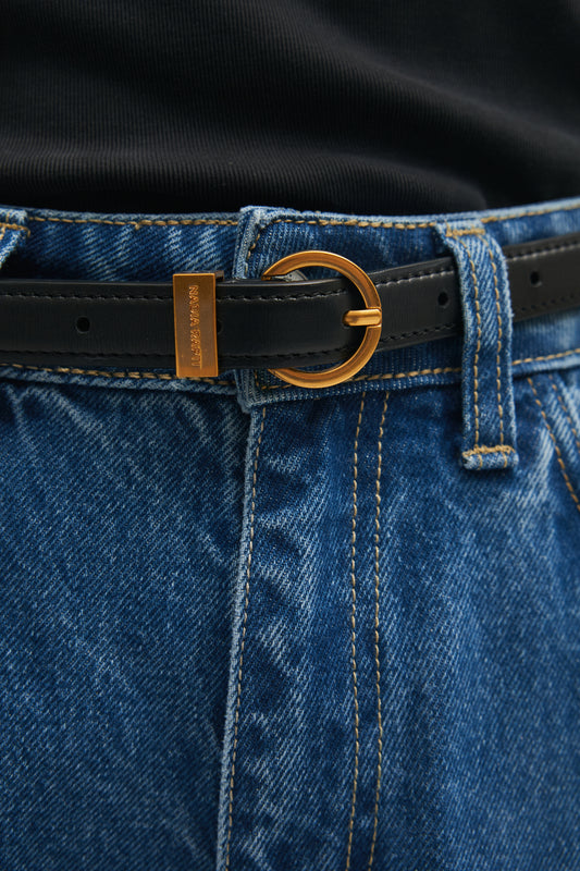 Nadia Rapti Rocky Leather Belt Black
