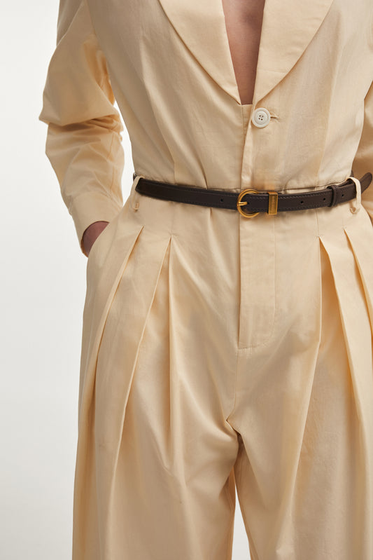 Nadia Rapti Rocky Leather Belt Coffee Brown