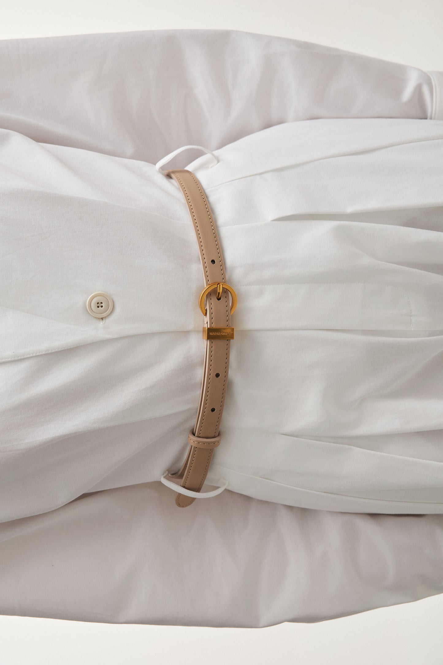 Nadia Rapti Rocky Leather Belt Beige