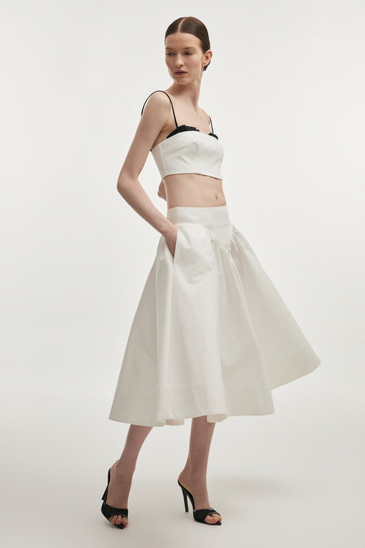 Nadia Rapti Hibiscus Top White/Black
