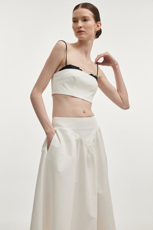 Nadia Rapti Hibiscus Top White/Black