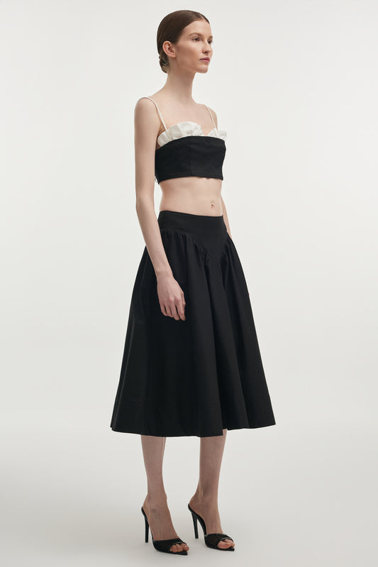 Nadia Rapti Hibiscus Top Black / White
