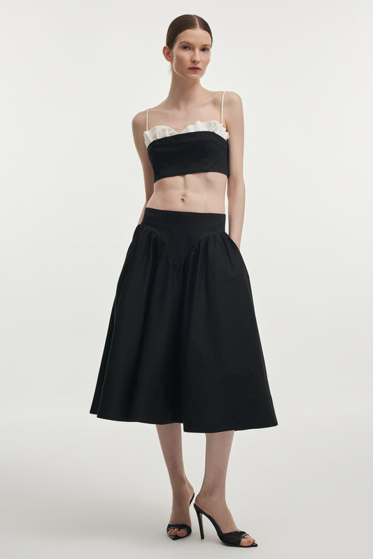 Nadia Rapti Hibiscus Top Black / White