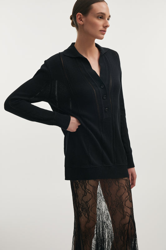 Nadia Rapti Lauren Long Blouse Black
